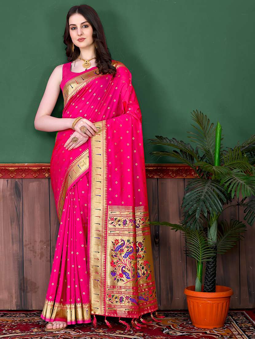 women zari work banarasi saree with blouse