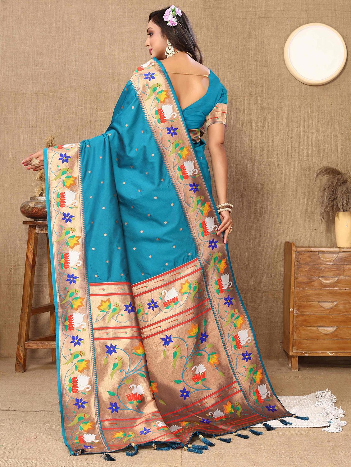 women self design paithani saree with blouse - 21286637 -  Standard Image - 1