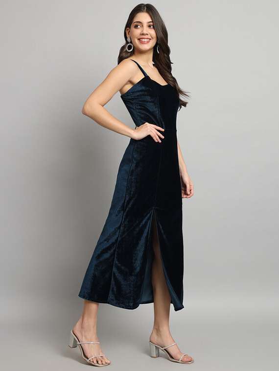 women solid shoulder strap bodycon dress - 21286682 -  Standard Image - 1