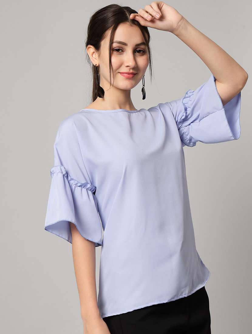 blue crepe regular top - 21286772 -  Standard Image - 1