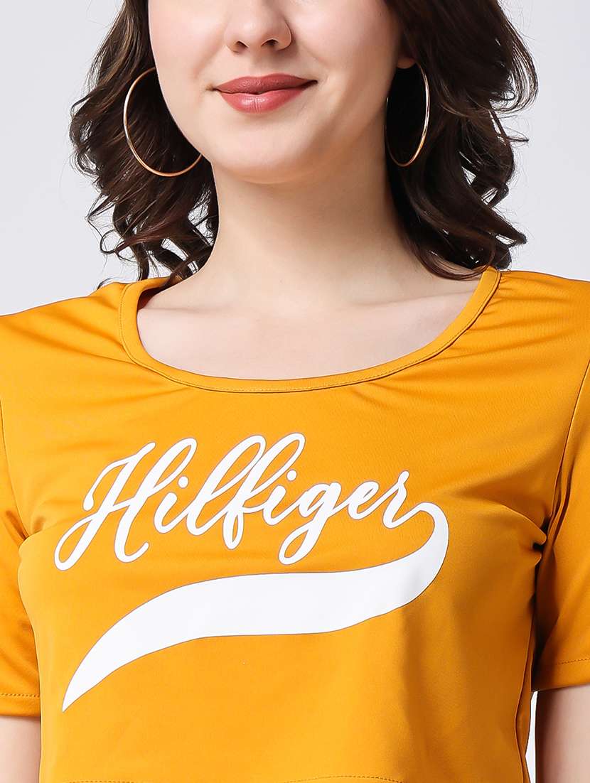 yellow crepe crop top - 21286789 -  Standard Image - 4
