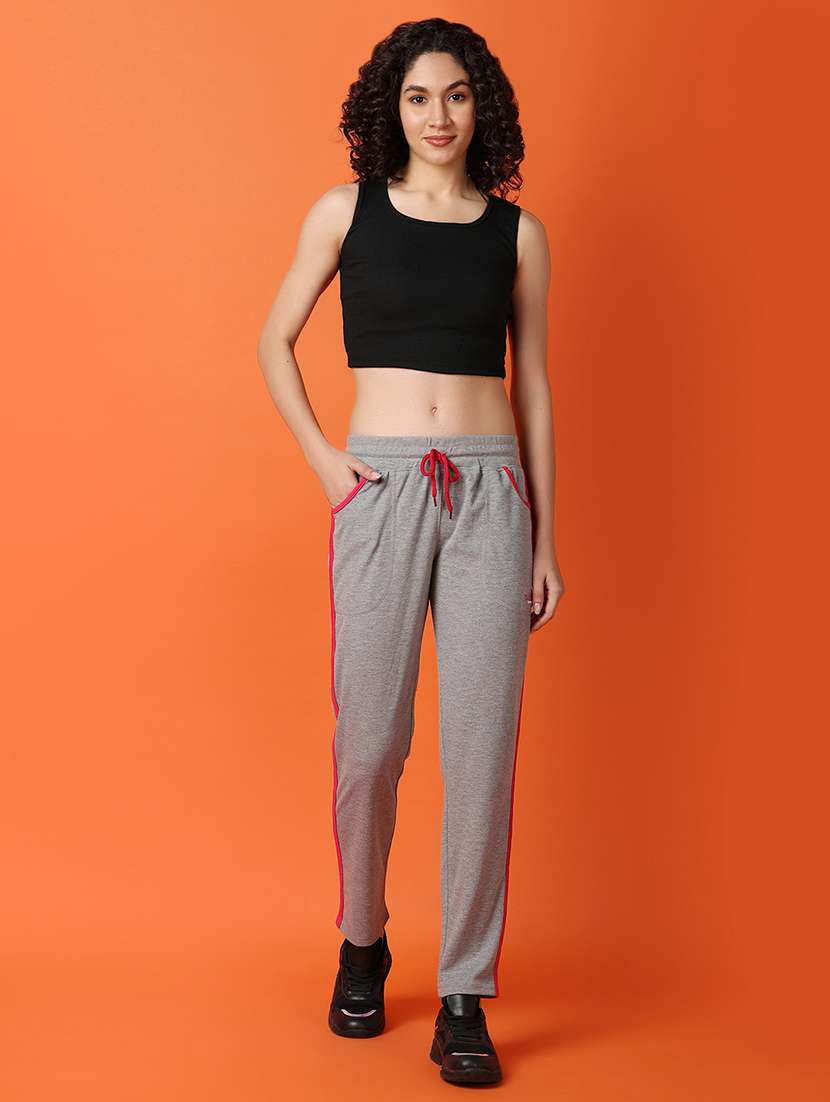 grey melange tapered track pant - 21286903 -  Standard Image - 4