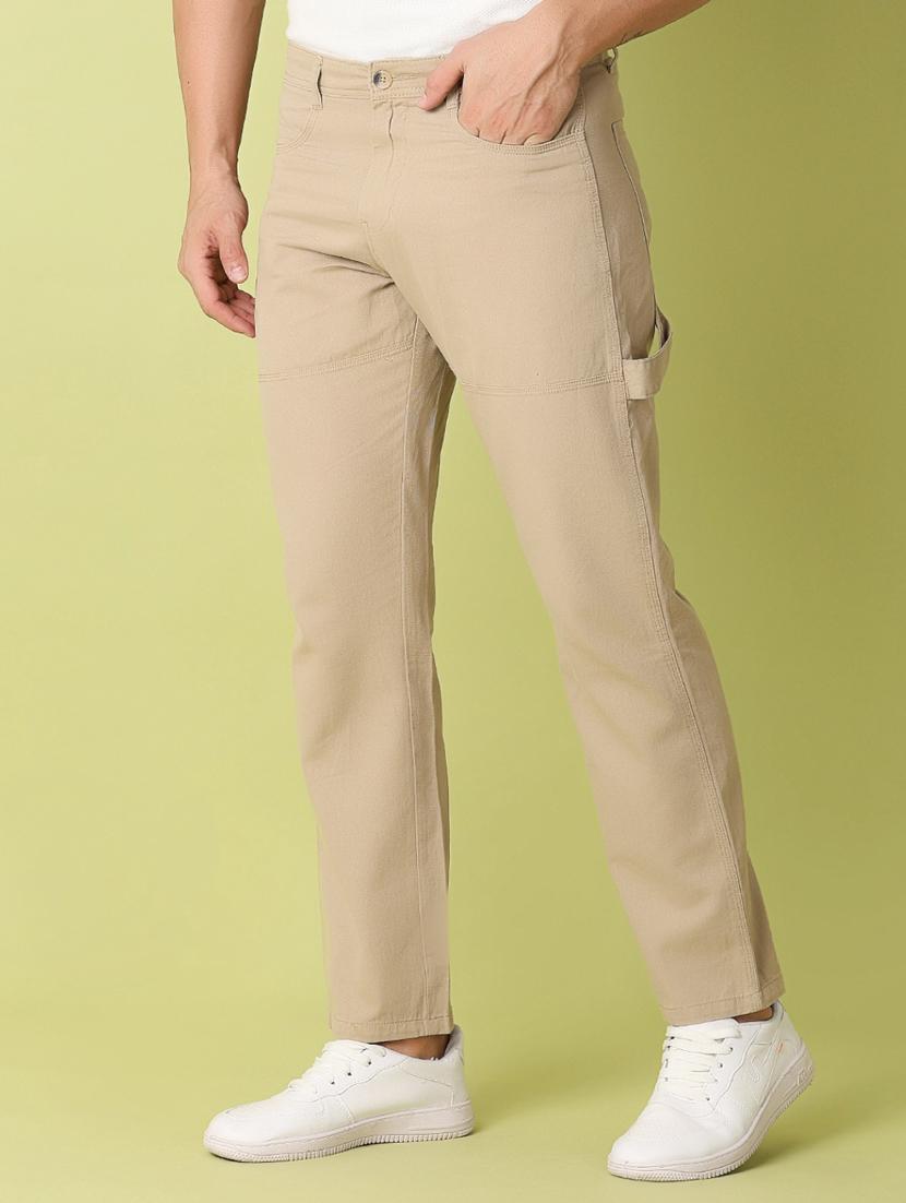 men mid rise solid casual trouser - 21286919 - Standard Image - 1