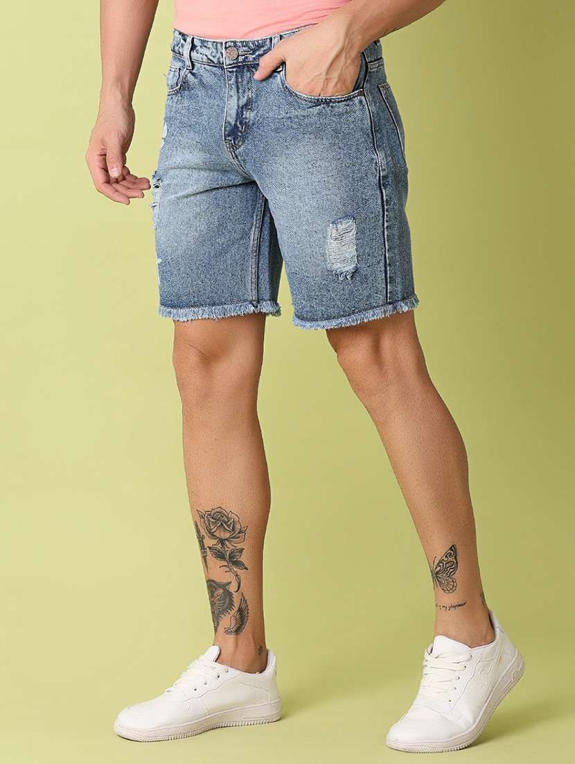 men blue typography short - 21286936 -  Standard Image - 1