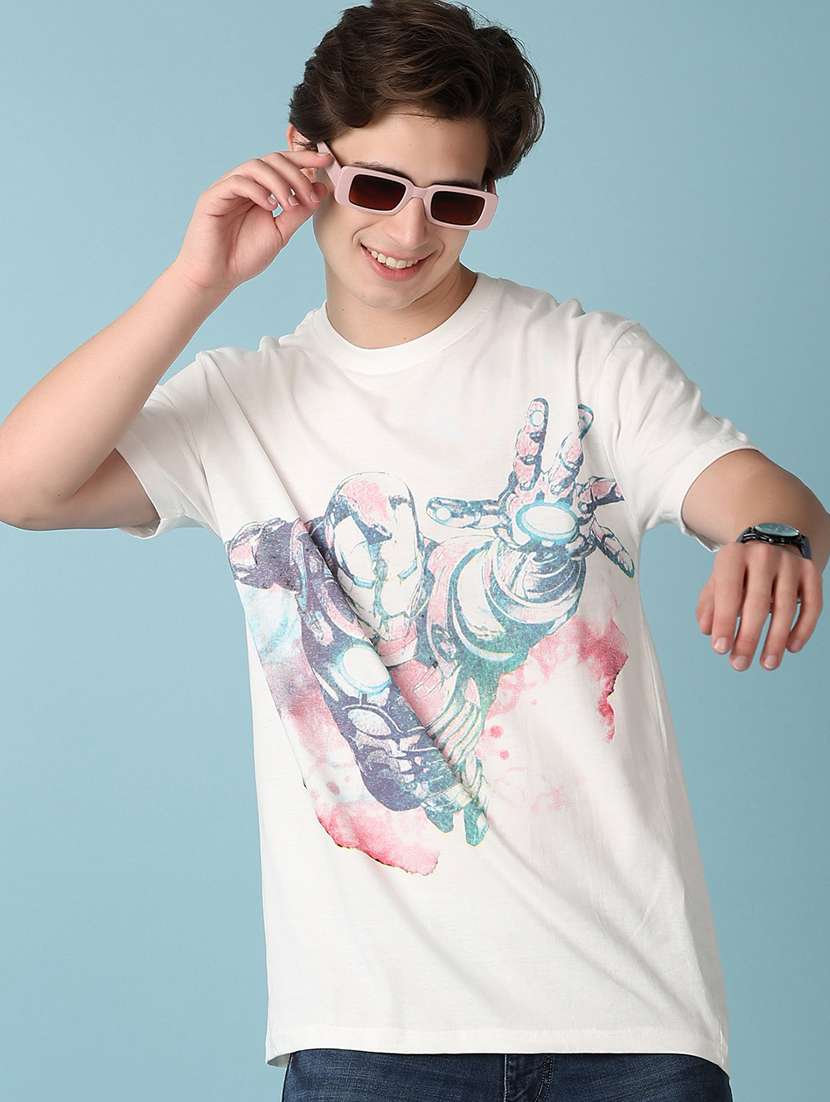 men front print short sleeve t-shirt - 21286974 -  Standard Image - 1