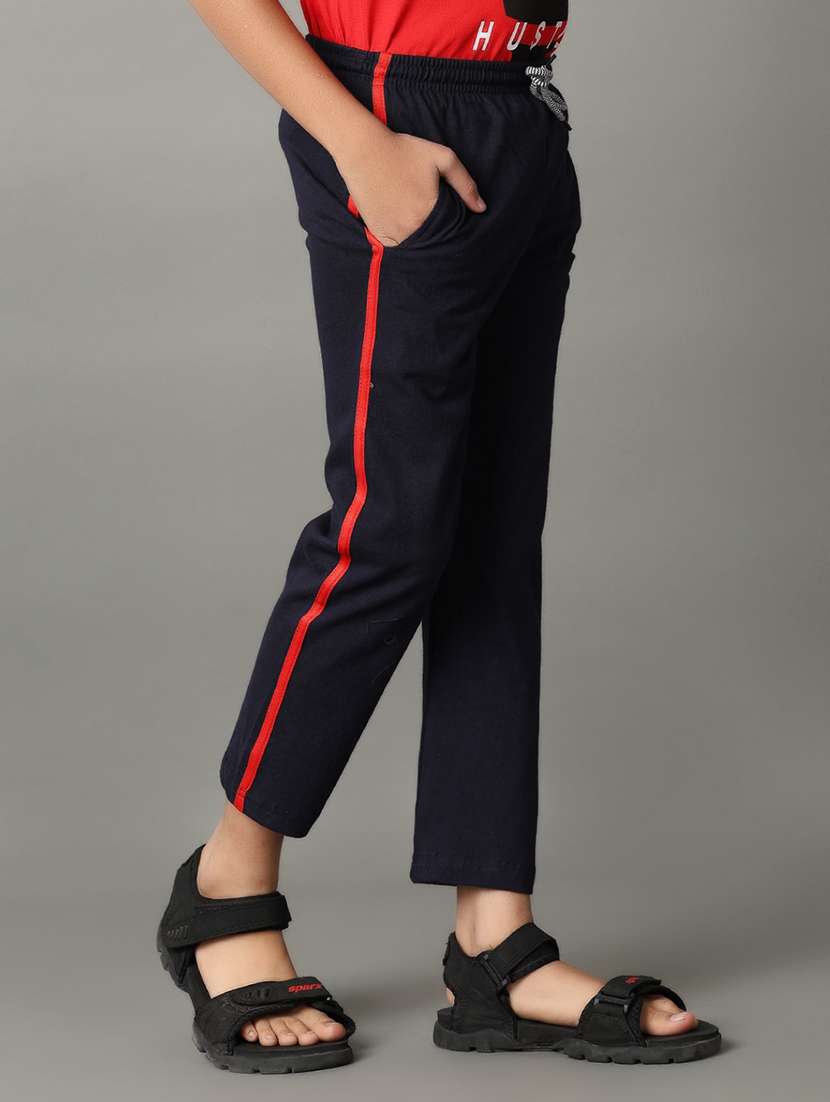 navy blue cotton casual track pants - 21286981 -  Standard Image - 1