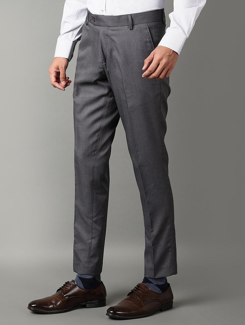 men mid rise solid flat front formal trouser - 21286984 - Standard Image - 1