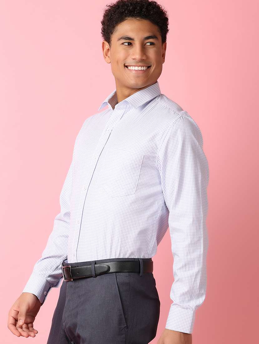 men long sleeves checkered formal shirt - 21287057 -  Standard Image - 1