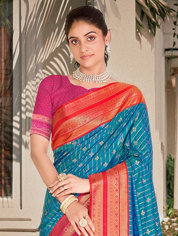 women zari work tussar silk saree with blouse - 21287155 - Standard Image - 1