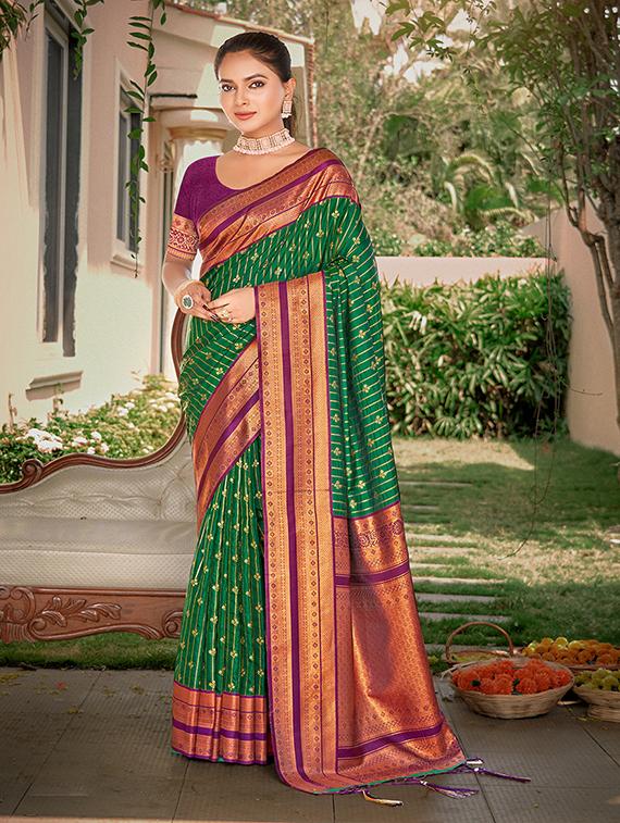women zari work tussar silk saree with blouse - 21287160 - Zoom Image - 0