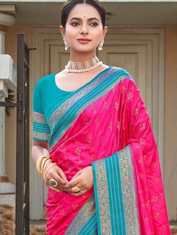 women zari work tussar silk saree with blouse - 21287202 -  Standard Image - 1