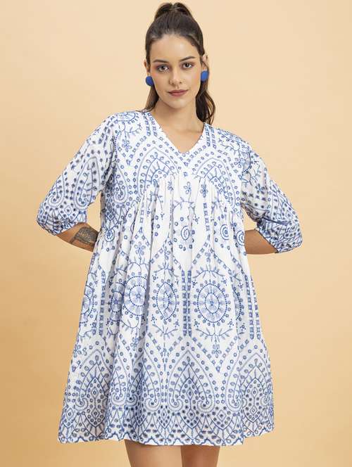 women embroidered fit & flare dress - 21287262 -  Standard Image - 0