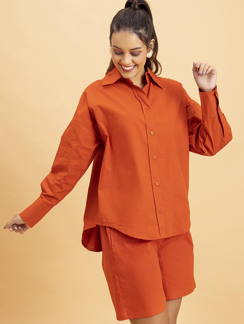women solid top and shorts co-ord set - 21287266 -  Standard Image - 1