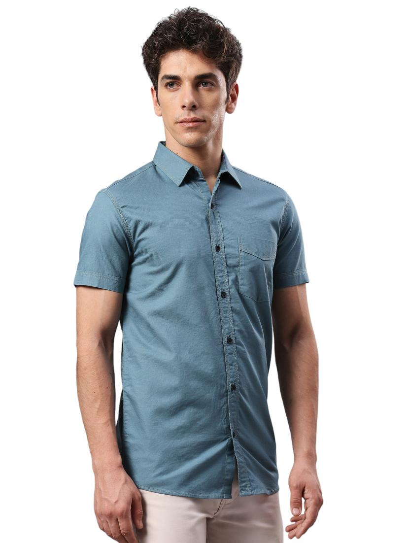 men collared neck short sleeves casual shirt - 21287393 - Standard Image - 1