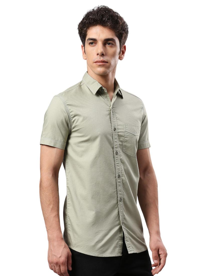 men collared neck short sleeves casual shirt - 21287395 - Standard Image - 1