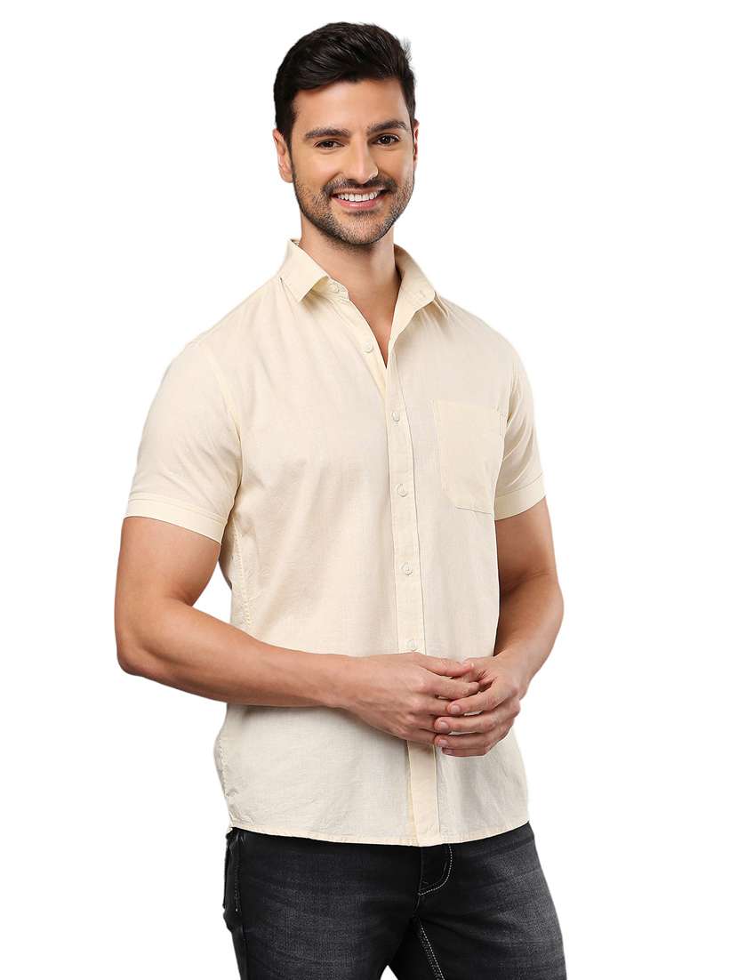 men collared neck short sleeves casual shirt - 21287406 - Standard Image - 1