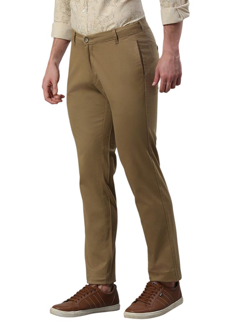 men mid rise solid flat front casual trouser - 21287432 - Standard Image - 1