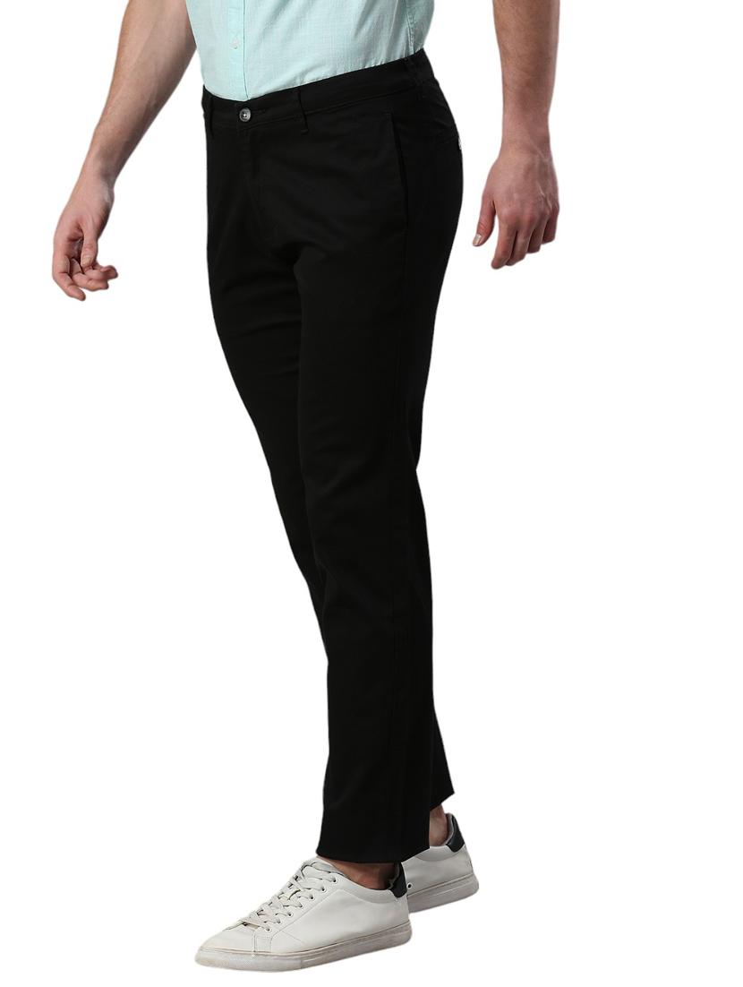 men mid rise solid flat front casual trouser - 21287433 -  Standard Image - 1