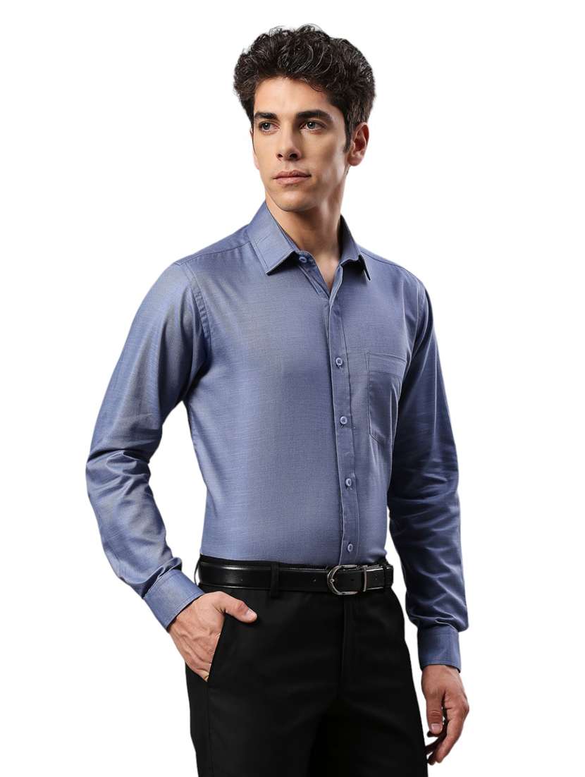 men solid cotton formal shirt - 21287443 - Standard Image - 1