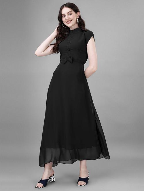 women solid georgette a-line dress - 21287587 - Standard Image - 0