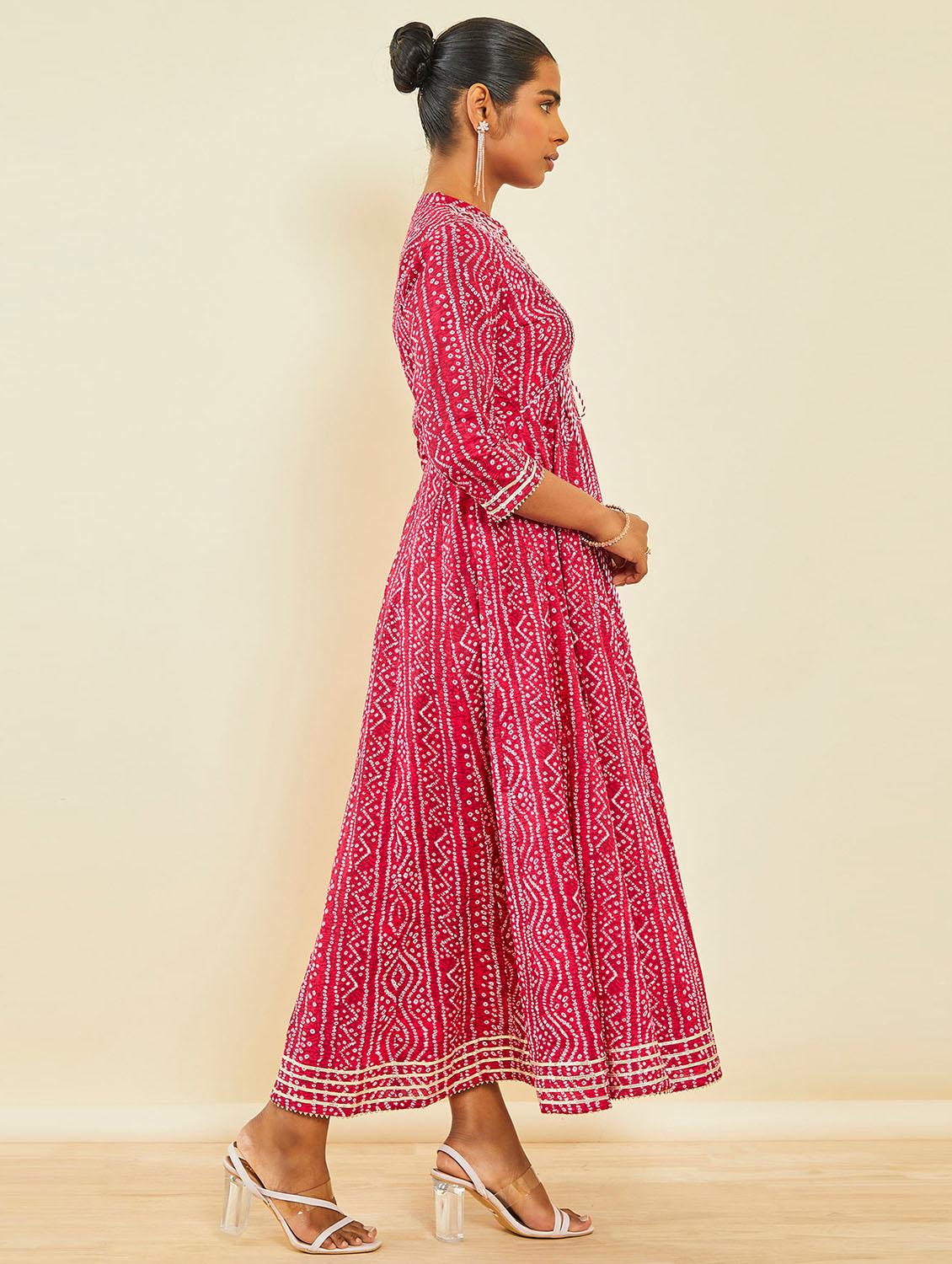 women pink cotton a-line kurta - 21288192 - Standard Image - 1