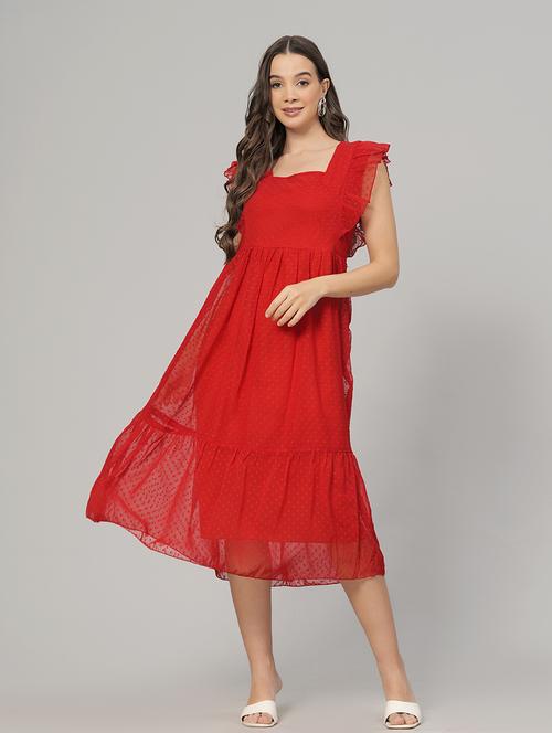 solid fit & flare dress - 21288414 -  Standard Image - 0
