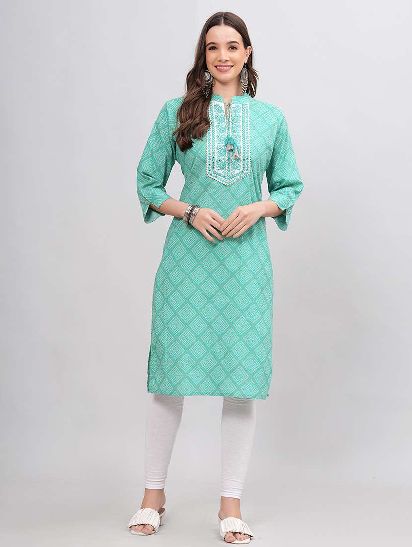 women three quarter sleeve straight kurta - 21288595 - Zoom Image - 0