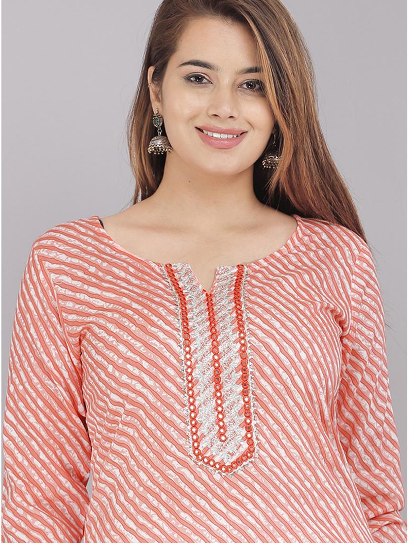 women orange cotton straight kurta - 21288710 - Standard Image - 4