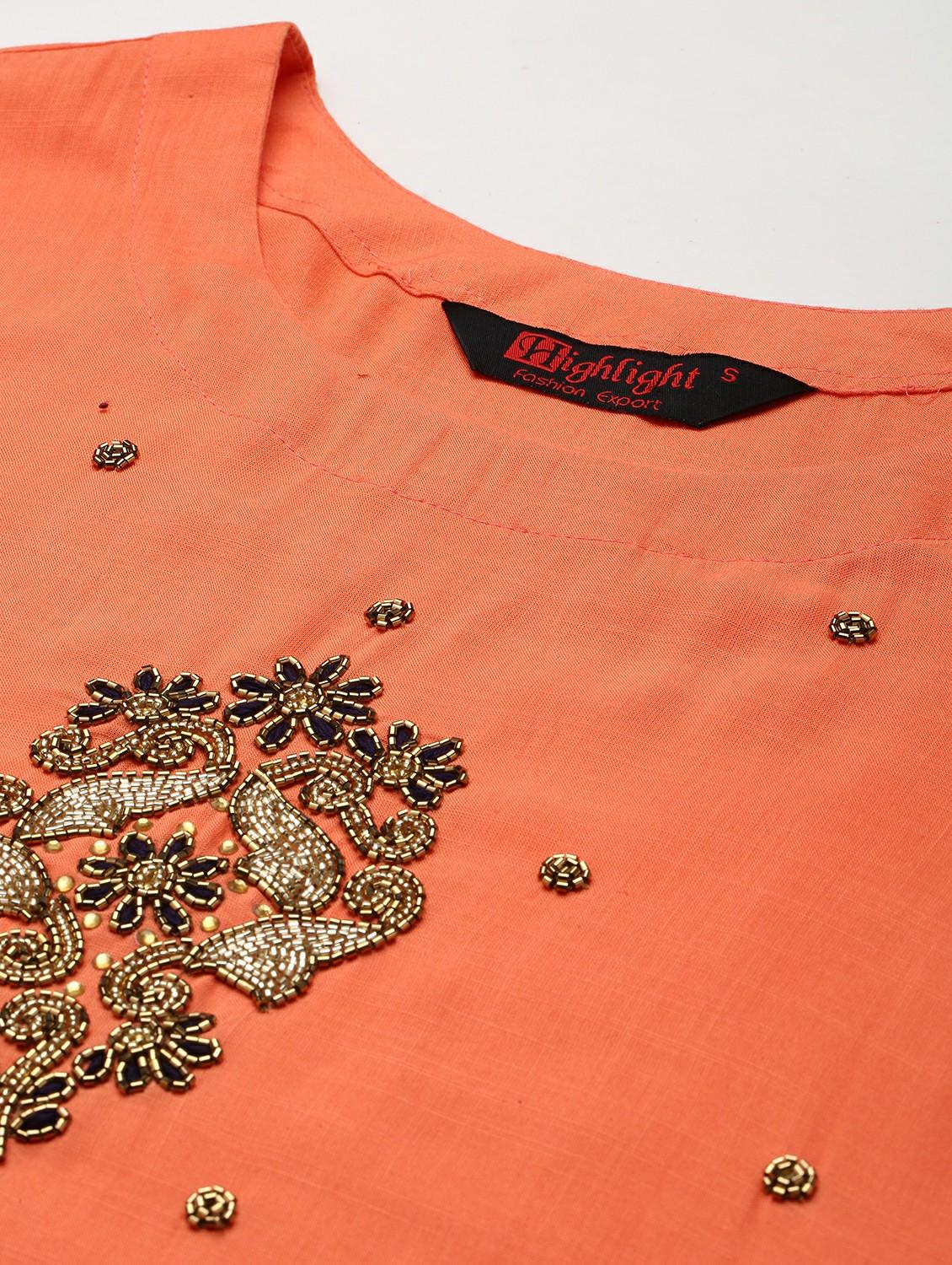 women three quarter sleeve straight kurti - 21288792 - Standard Image - 4