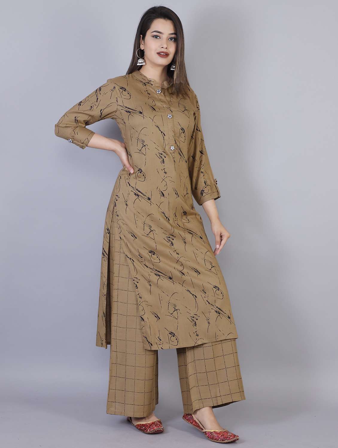 women printed kurta palazzo set - 21288872 -  Standard Image - 1