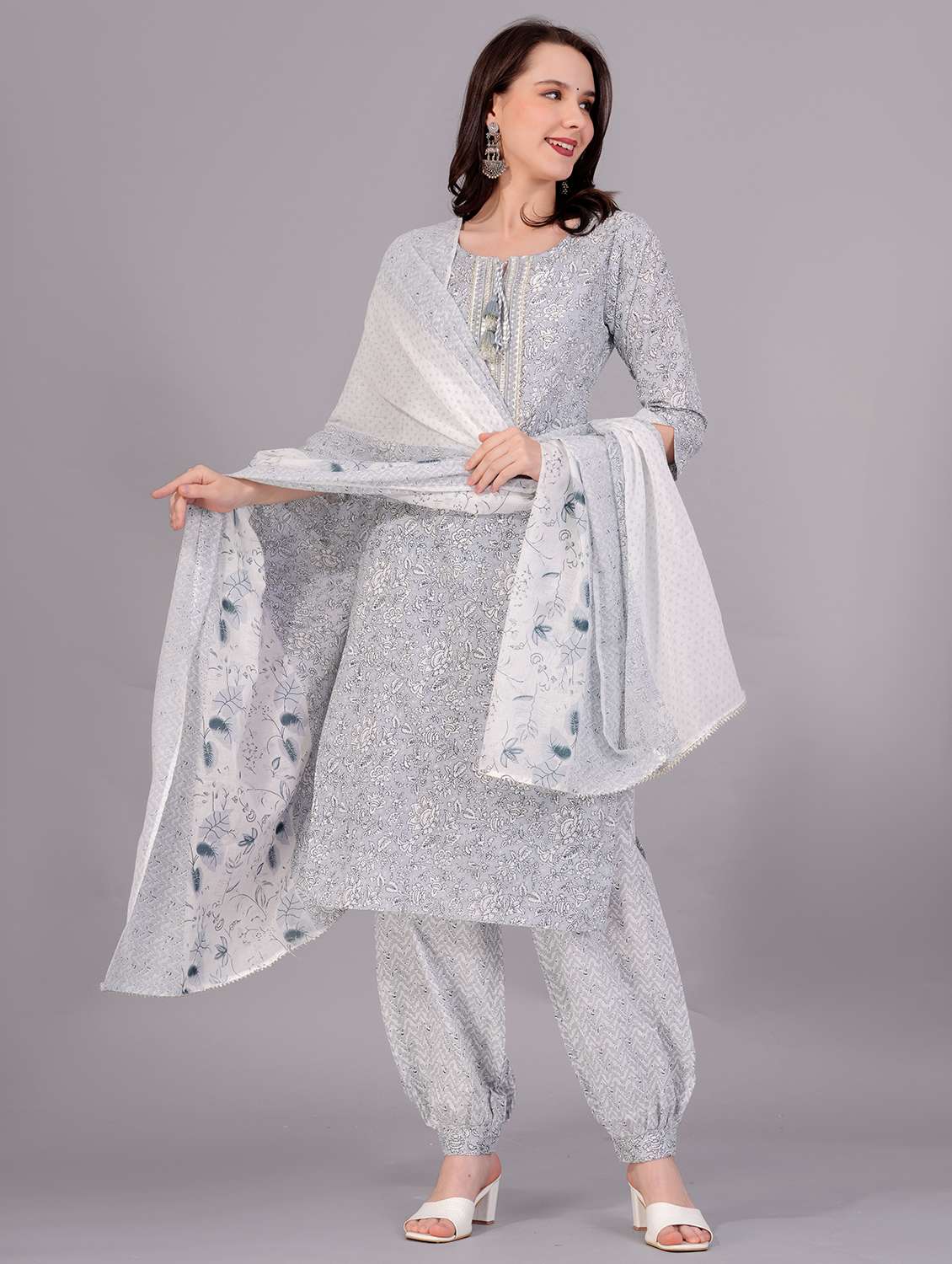 women printed kurta pant with dupatta set - 21289041 - Standard Image - 1