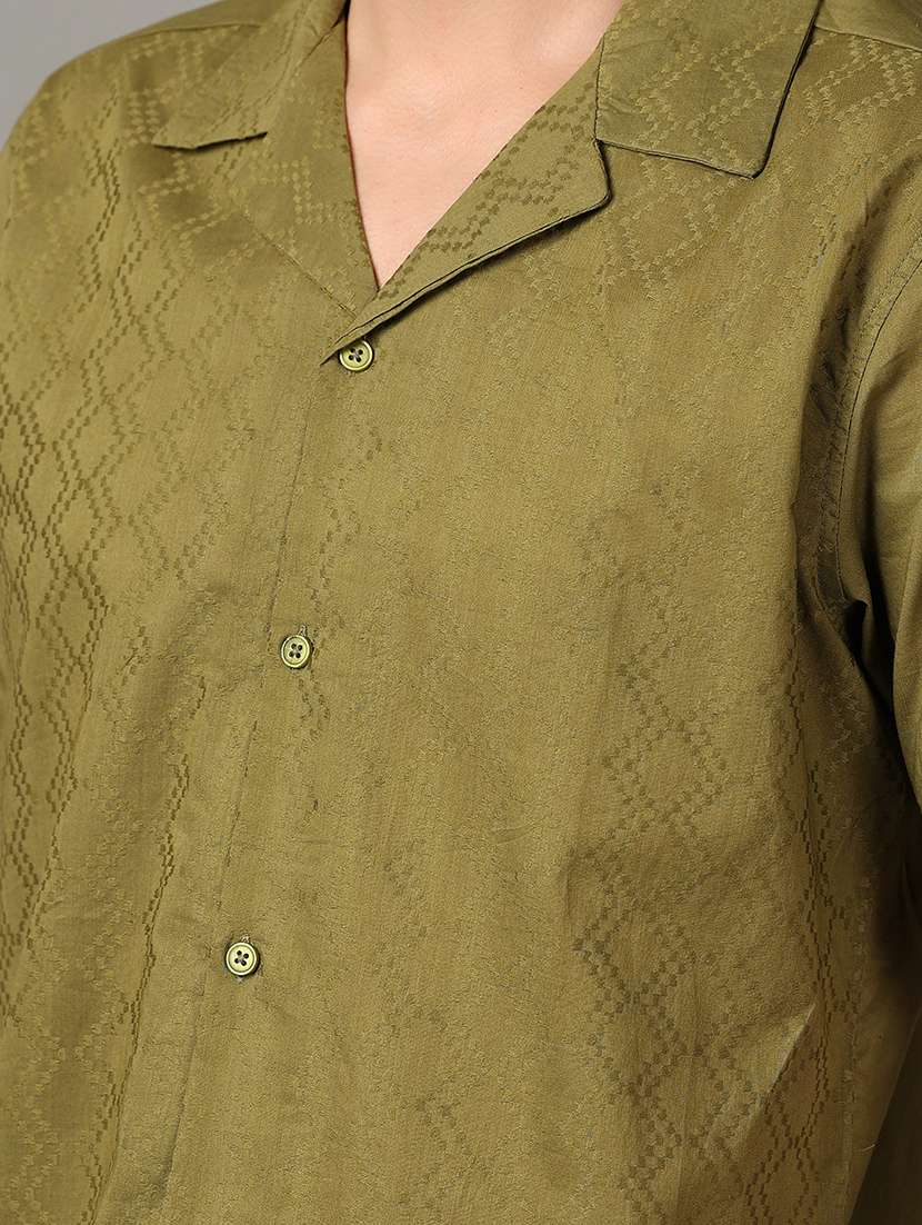 men short sleeves self design casual shirt - 21289686 -  Standard Image - 6