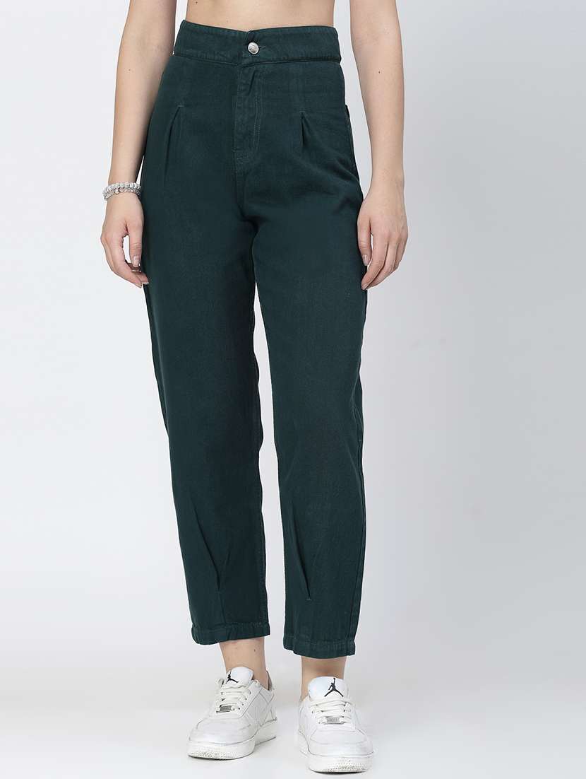 teal green mom fit  jeans