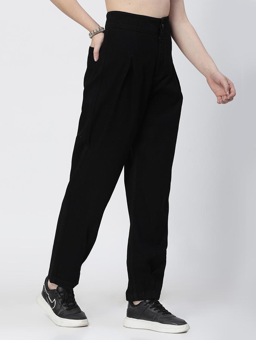 black cotton mom fit jeans - 21290009 - Standard Image - 1