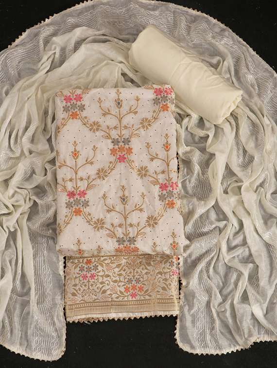 women self design unstitched suit set