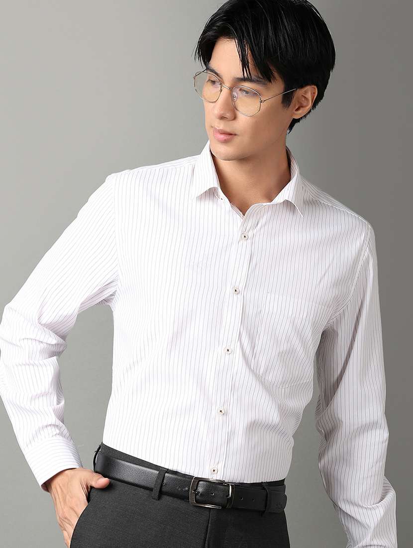 men long sleeves striped formal shirt - 21290324 -  Standard Image - 1