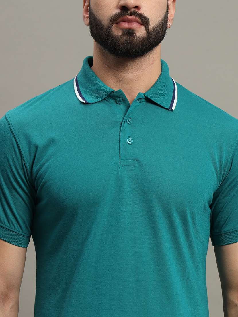 men solid cotton polo t-shirt - 21290355 -  Standard Image - 4