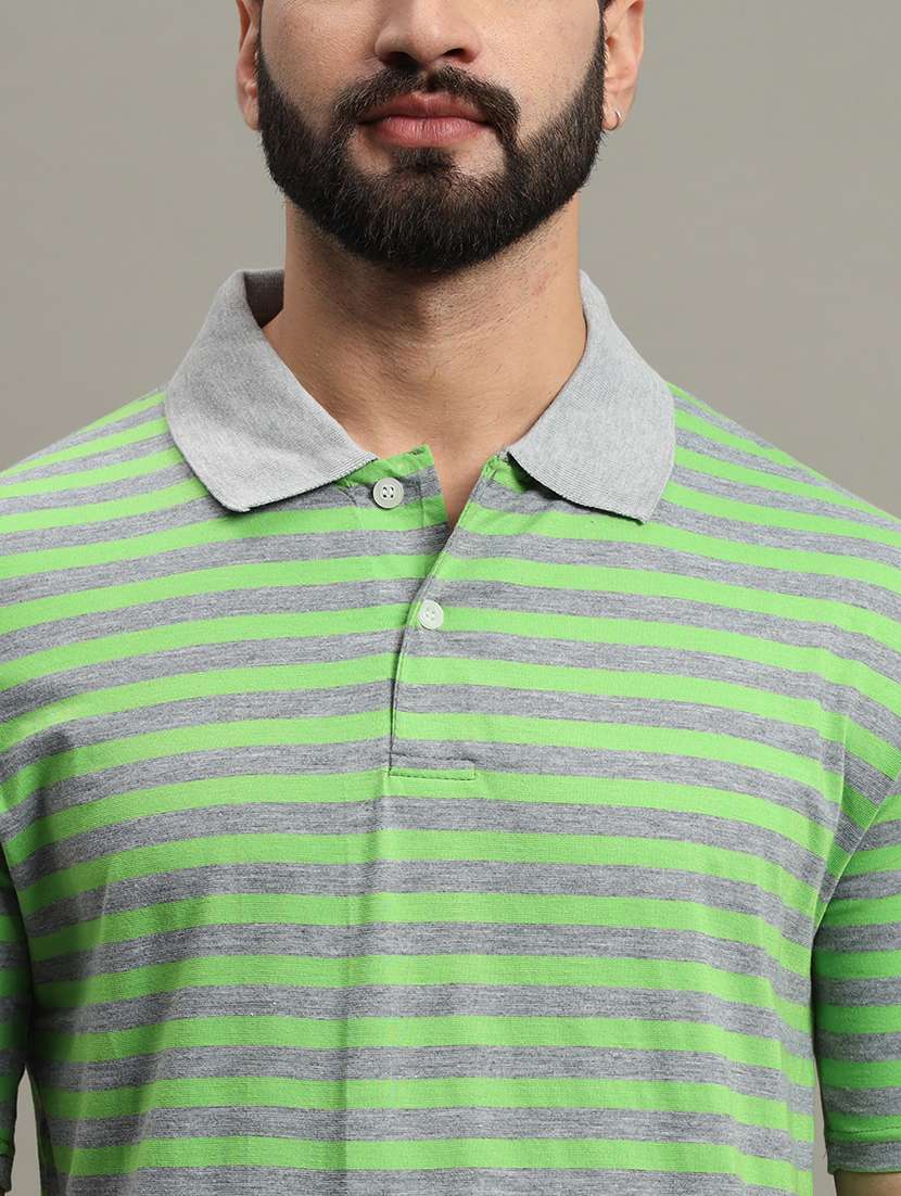 men striped cotton polo t-shirt - 21290361 -  Standard Image - 4