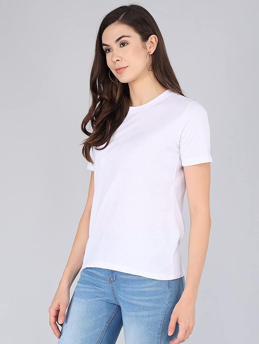 white cotton plain tshirt - 21290766 - Zoom Image - 0