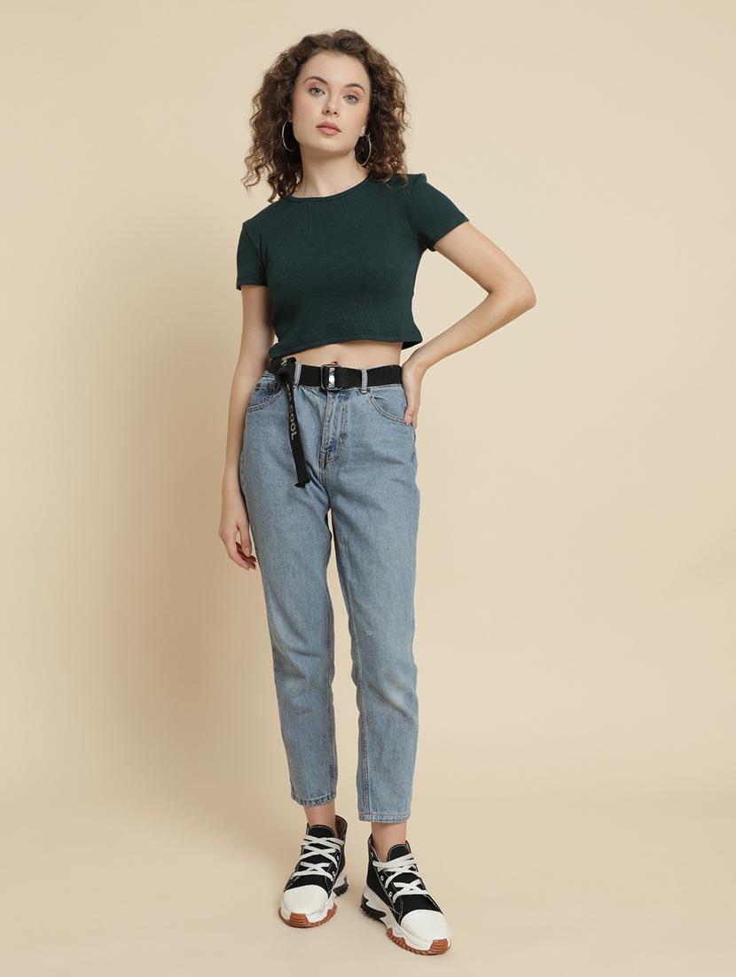 green cotton blend plain tshirt - 21290767 - Standard Image - 4