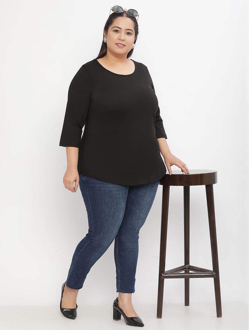 black cotton regular tshirt - 21290777 - Standard Image - 4