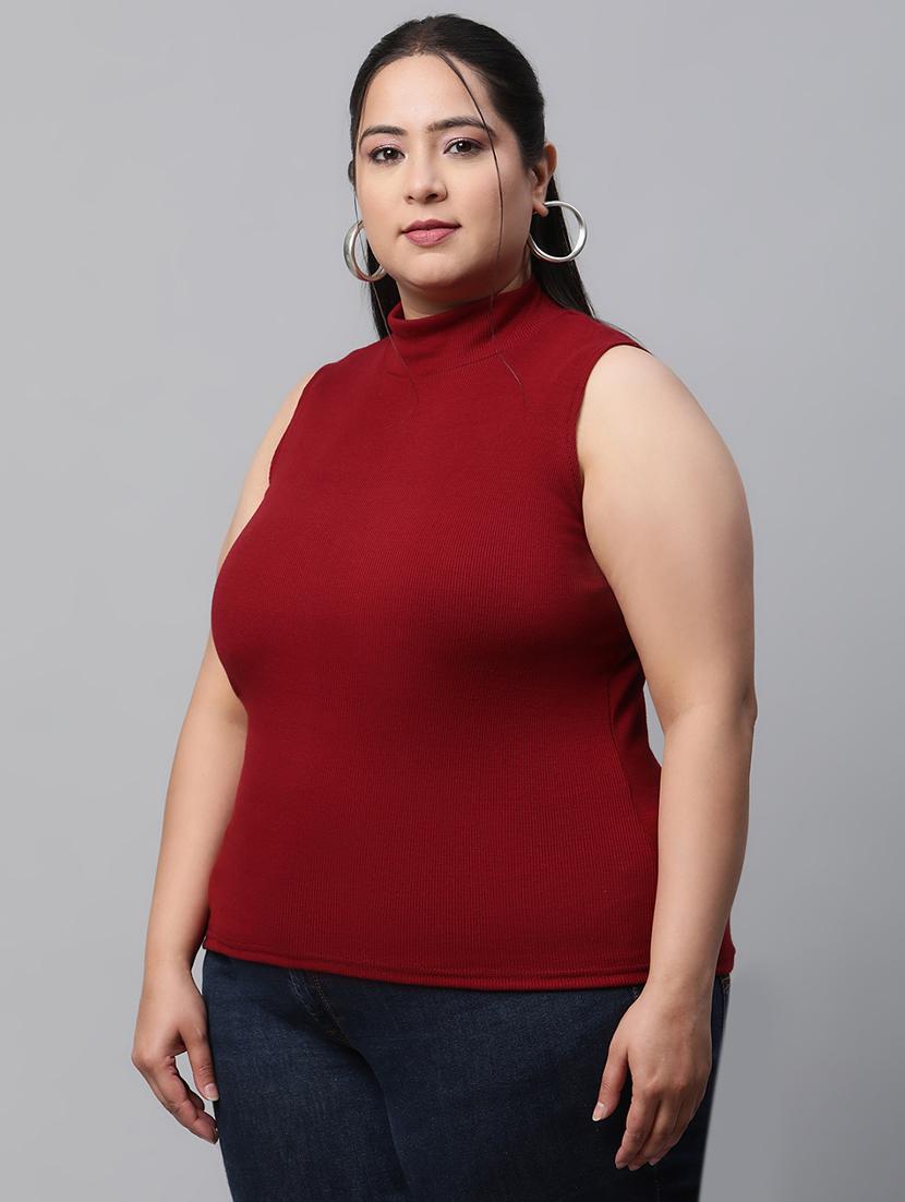 red cotton blend regular tshirt - 21290778 -  Zoom Image - 0