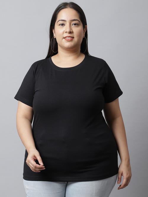 black cotton regular tshirt - 21290783 -  Standard Image - 0
