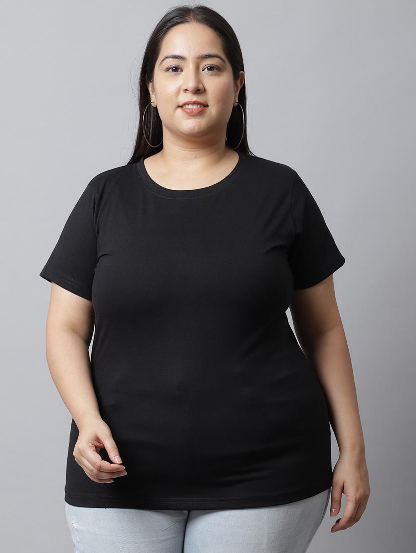 black cotton regular tshirt - 21290783 -  Zoom Image - 0