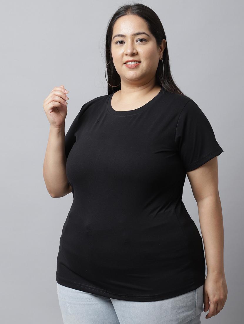 black cotton regular tshirt - 21290783 -  Standard Image - 1