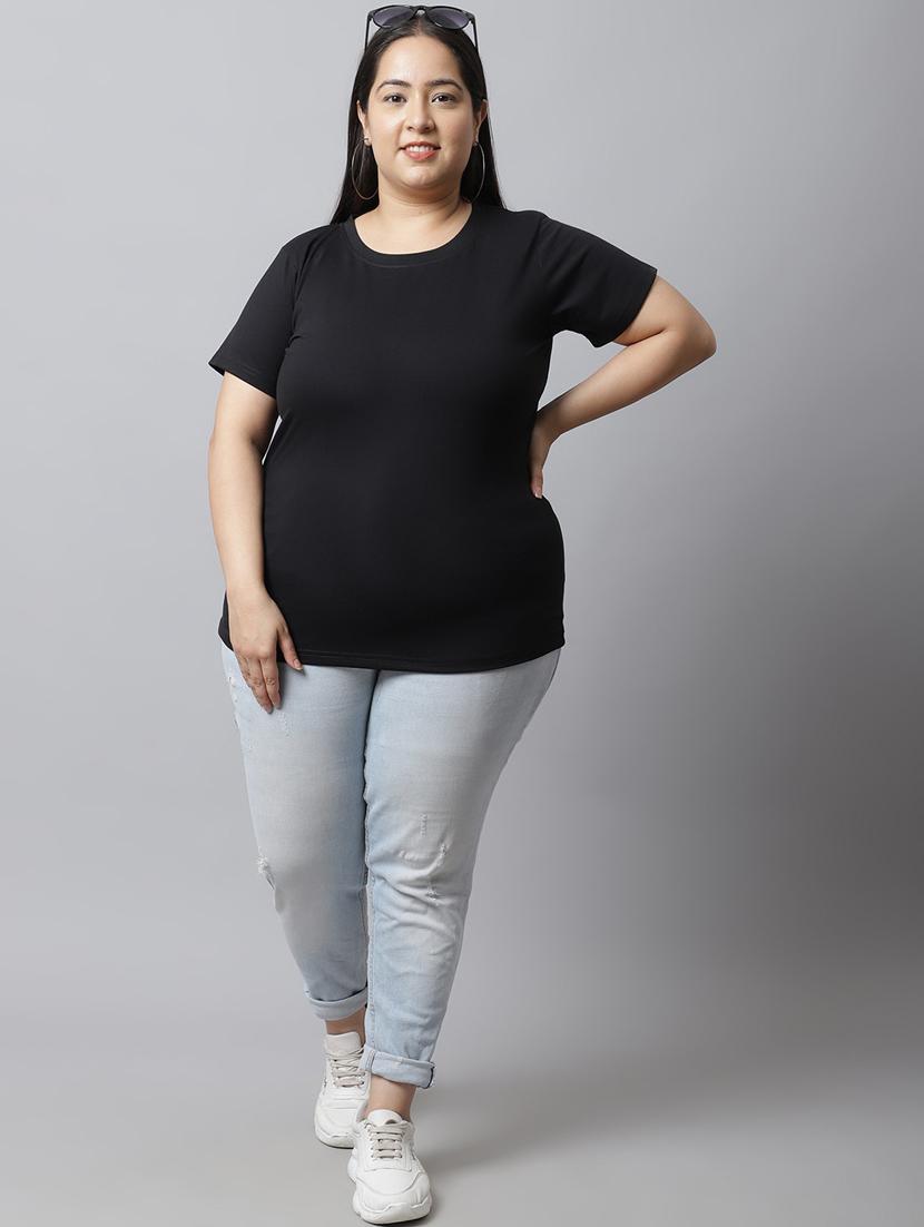 black cotton regular tshirt - 21290783 - Standard Image - 4