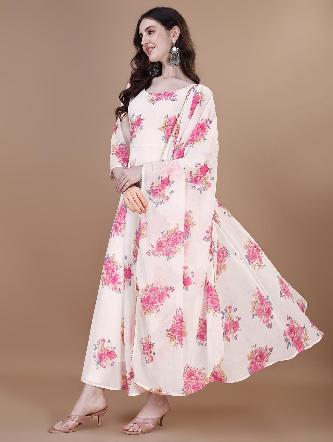 women floral print kurta dupatta set - 21291104 - Standard Image - 1