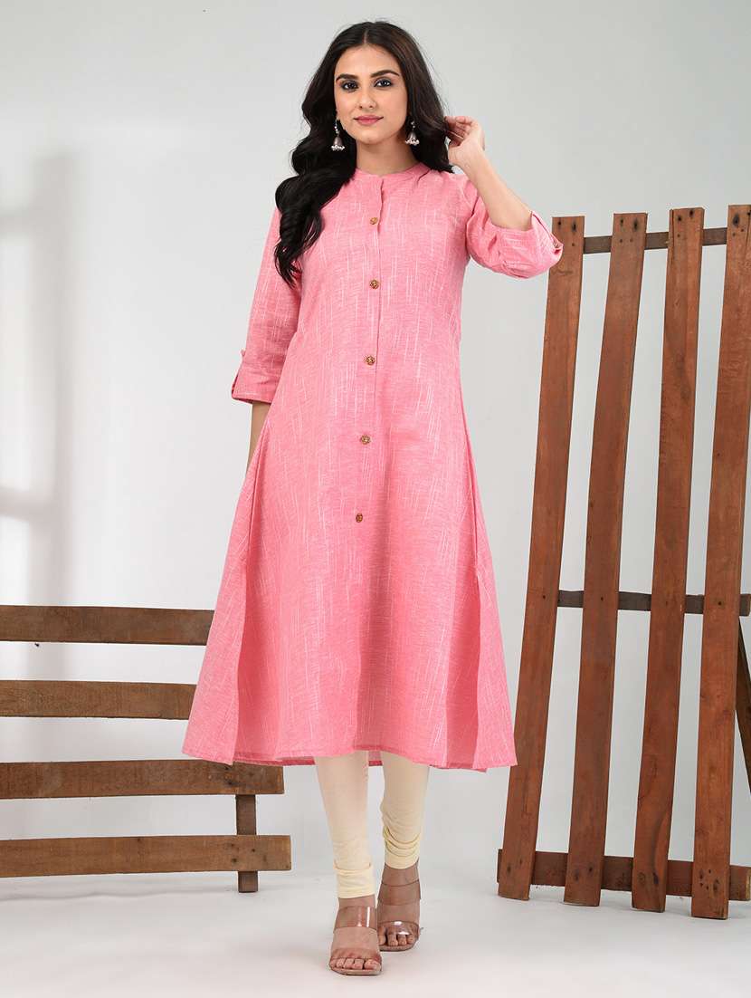 women three quarter sleeve straight kurta