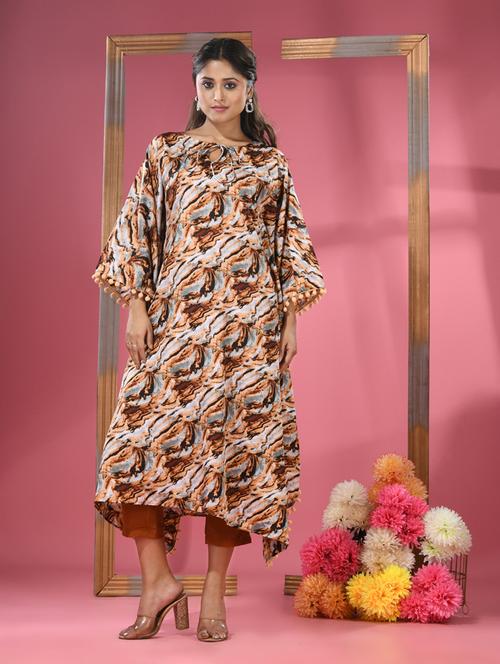 women multi color printed kaftan kurta - 21291334 -  Standard Image - 0