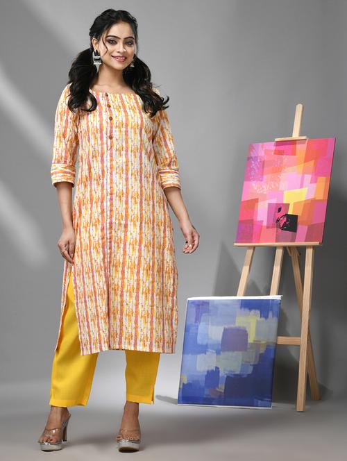 women three quarter sleeve straight kurta - 21291343 - Standard Image - 0
